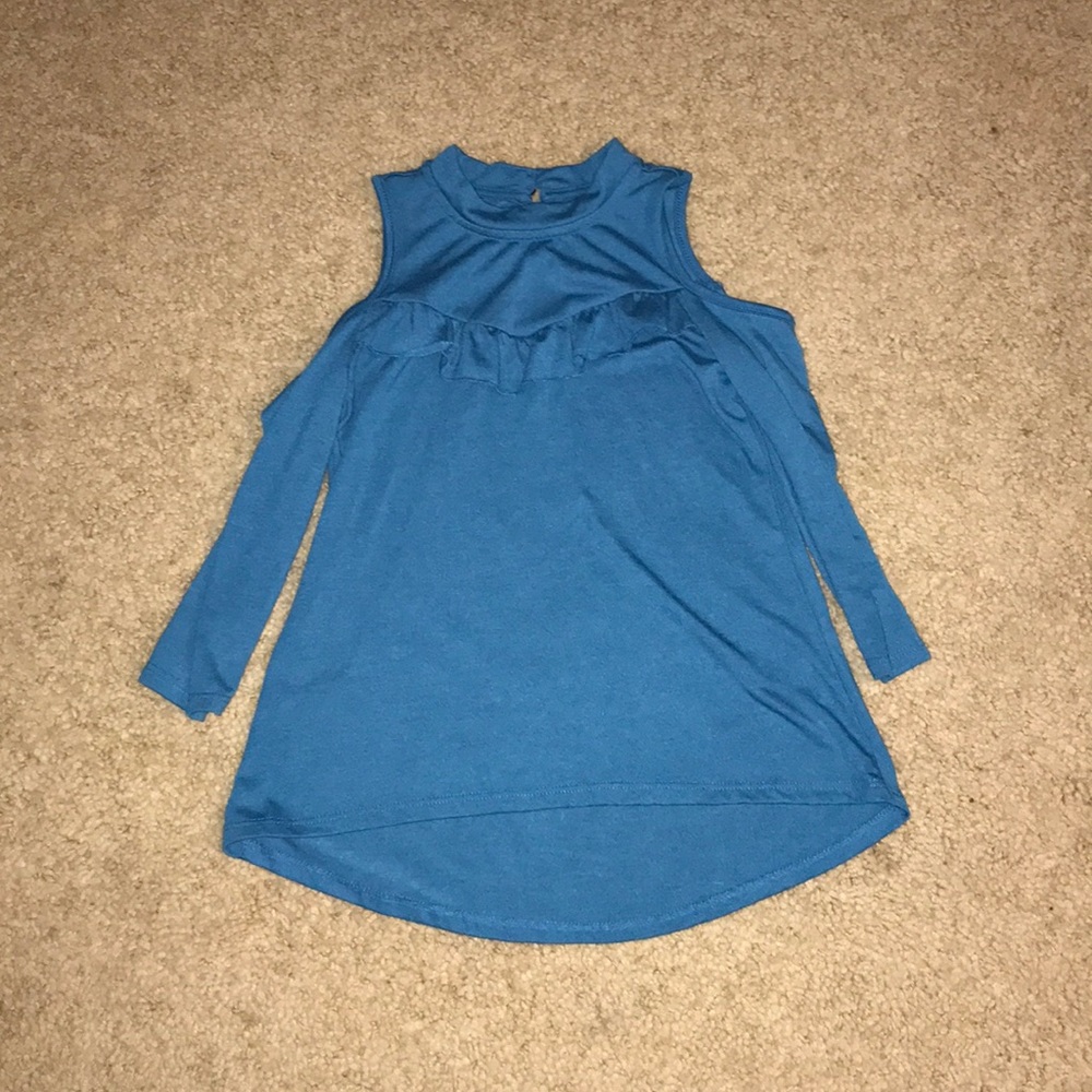 cute flowey blue long sleeve top